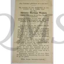 Bidprent Adrianus Marinus Weijters Serg Marconist Kon Ned Luchtmacht 