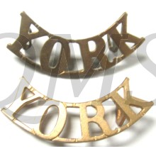 Shoulder titles brass Yorkshire Regiment