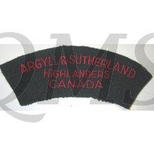 Shoulder title Argyll & Sutherland Highlanders Canada