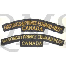 Shoulder title Hastings & Prince Edwards Rgt Canada 1st Canadian Division