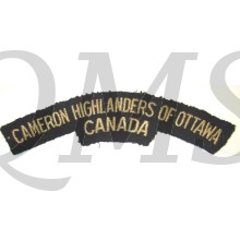 Shoulder title Camron Highlanders of Ottawa