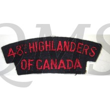 Shoulder title 48th Higlanders of Canada 1st canadian Division