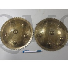 Set of 2 brass round shields 1900s Indonesia