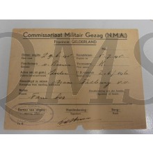 Travel permit / Reisvergunning 29-06-1945 Militair Gezag Gelderland (N.M.A.)