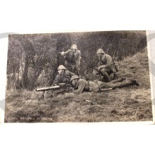 Prent briefkaart 1940 mobilisatie Lichte machinegeweer in stelling