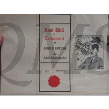  Last will and testament of Adolf Hitler or Adolf Schikelgruber