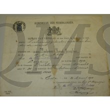 Bewijs van ontslag 11e regiment inf 31 maart 1913