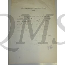 Verklaring goed gedrag voor vrijwilligen militairen dienst 1903