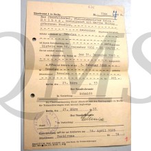 Todes erklaurung Oberfeldwebel Erich Hilbig