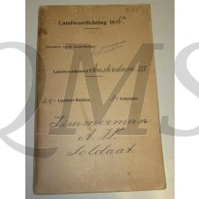 Oorlogszakboekje 24e Bat 3e Comp  Landweer Lichting 1916 Amsterdam