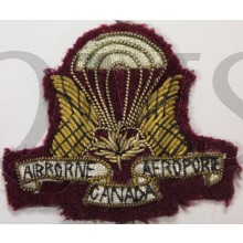 Canadian Airborne Regiment CAR Officer Bullion Cloth Cap Badge