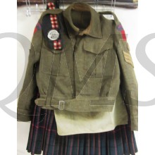 Battledress jacket with kilt and glengarry Staff sergeant 48th Highlanders 1st Canadian Division