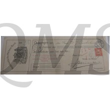 Bewijs van betaling contributie 1914 Ned Militaire Bond