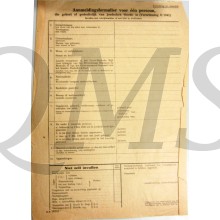 Aanmeldingsformulier voor één persoon die geheel of gedeeltelijk van Joodschem bloede is (KS 18323)