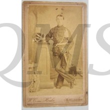 Foto Cavalerist 1890 studio portret W.C. van Hoeke Apeldoorn