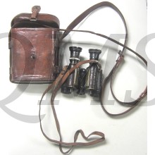 pair of binoculars HUET - FLAMMARION, Paris, + original case in leather, WW1