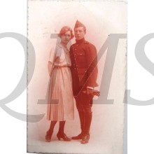 Studio portret 1921 Belgian soldier with wife