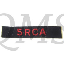 Shoulder title 5th field regiment RCA 4th Canadian Armoured Division