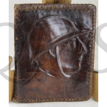 Lederen portefeuille belgische soldaat WW1