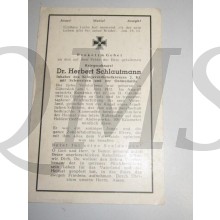 In Memoriam Karte/Death notice Kriegszahnarzt