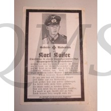 In Memoriam Karte/Death notice oberschutze Panzergrenadier Regt