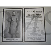 In Memoriam Karte/Death notice obergefreiter Inf regt