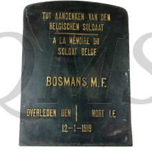 Grafplaat Belgische strijder WO1