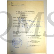 Formulier Verzoek tot vrijstelling vd arbeidsinzet 1944 Amsterdam 