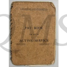 WW1 Paybook for active service Canada