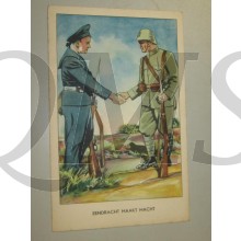 Prent briefkaart 1940 Mobilisatie "Eendracht maakt macht"