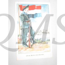 Prent briefkaart 1940 Mobilisatie "Op de Zee en aan den Wal"