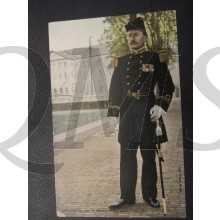 Prent briefkaart 1905 Luitenant ter Zee 1e klasse groot tenue