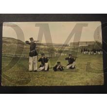 Prent briefkaart 1905 Schietoefeningen