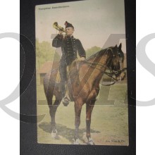 Prent briefkaart 1905 Trompetter exercitie tenue