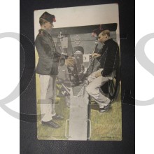 Prent briefkaart 1905 Inbrengen van het projectiel