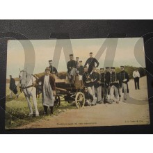 Prent briefkaart 1905 Cantinewagen bij een manouvre