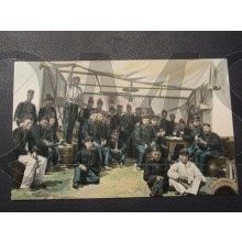 Prent briefkaart 1905 infanterie in het kamp