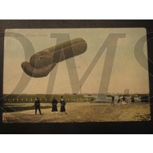 Prent briefkaart 1905 Oplaten militaire ballon
