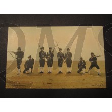 Prent briefkaart 1905 Colonne geweer