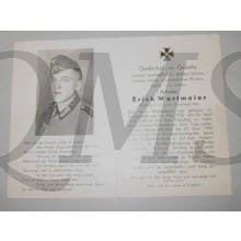 In Memoriam Karte/Death notice PanzerJager Batt im Osten