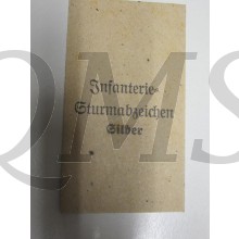 Verleihungstüte Infanterie Sturmf Abzeichen Silber  (Award envelop Infantry AssauIt badge silver)
