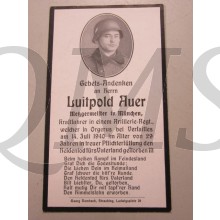 In Memoriam Karte/Death notice 1940 Kradmelder