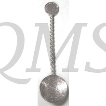 Suikerlepel van 2 1/2 cent en 1/2 cent verzilverd