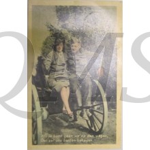 Prent briefkaart Mobilisatie 1940 soldaat op kar