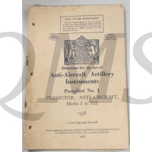 Manual Pamphlet No 1 Predictior AA Mark 1 to V Anti Aircarft Artillery Instruments, 