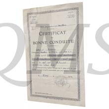 Certificate de Bonne conduite 1936) Certificate of good conduct April 1936)