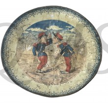 France - Metal dish with French soldiers 