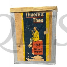 Pre 1940 Houten voorraad doos Thuere thee uit Utrecht