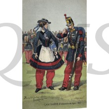 France - Postcard 1914 CANTINIÈRE D'Infanterie de ligne - 1865