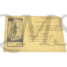 Belgium - Briefkaart Nieuw-Vlaanderen uitnodiging vergadering 1943